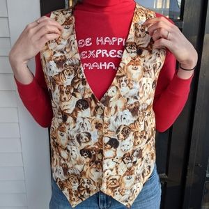 Dog Lover Satin Vest | Vintage 80s 90s